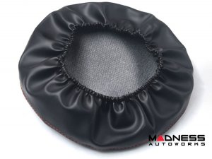 FIAT 500 Headrest Cover Set - Front - Black - 500 Logo w/ Italian Theme